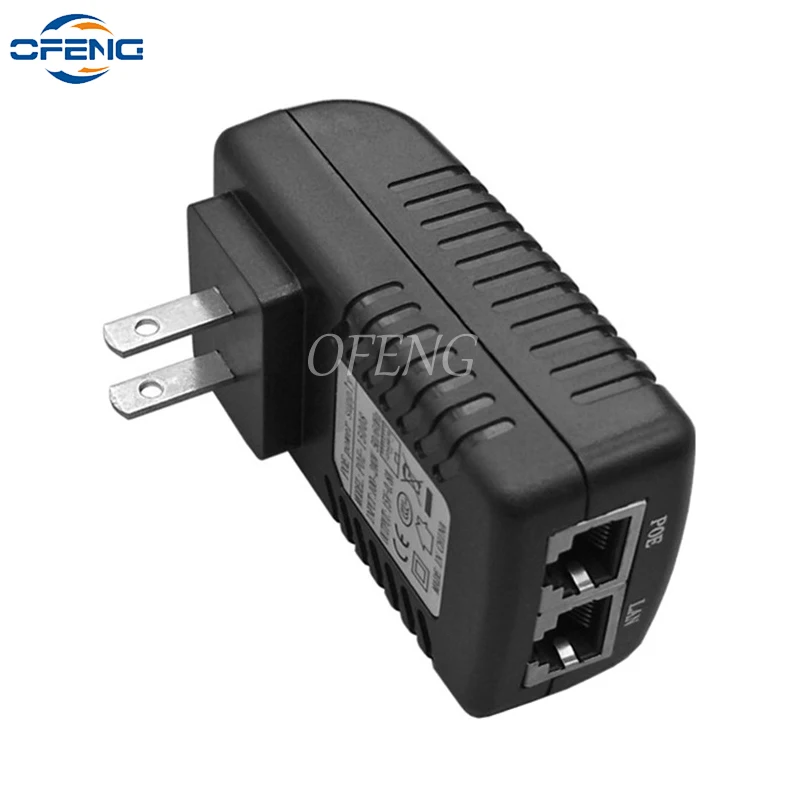 

100Mbps POE injector US Adapter 12V/15V/18V/24V/48V for IP Camera CCTV Security Surveillance Video ，wall plug Power Supply