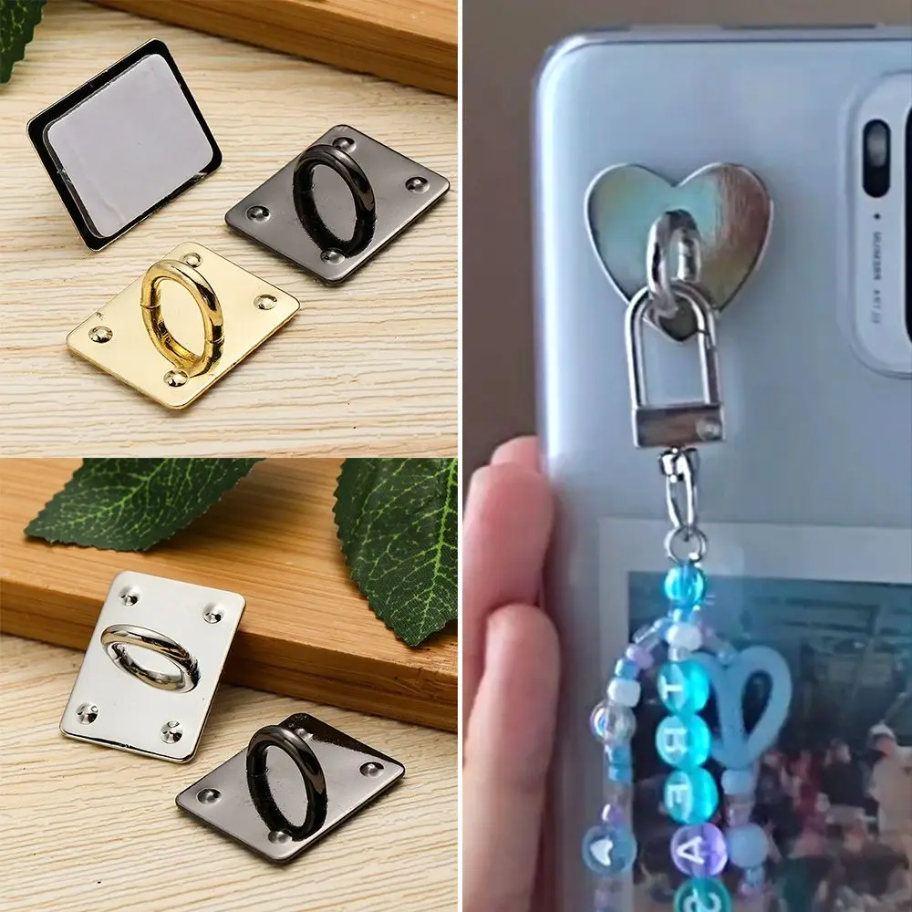 Phone Case Square Buckle Heart Shape Buckle Adhesive Hooks Metal Buckle DIY Pendant Phone Hooks Mobile Phone Holders