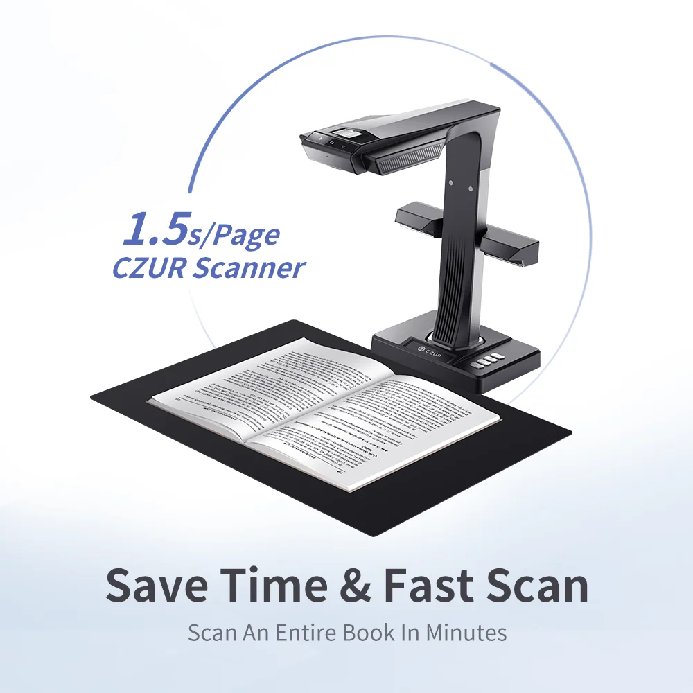 CZUR  Book Scanner ET16 Plus High Speed 16MP, Max A3 Size Document Support OCR Function Compatible with Windows Mac for Office