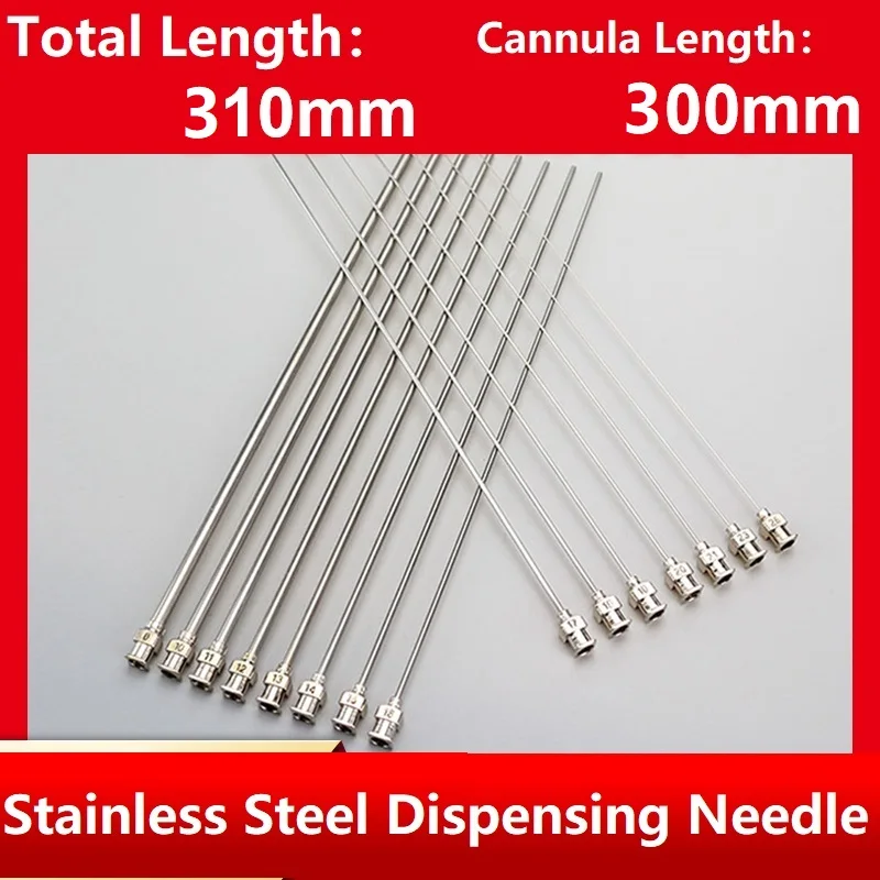 5Pc 300mm Cannula Length Dispensing Needle (8G,10G,11G,12G..19G,20G Optional) Blunt Tip All Metal Glue Dispensing Machine Needle