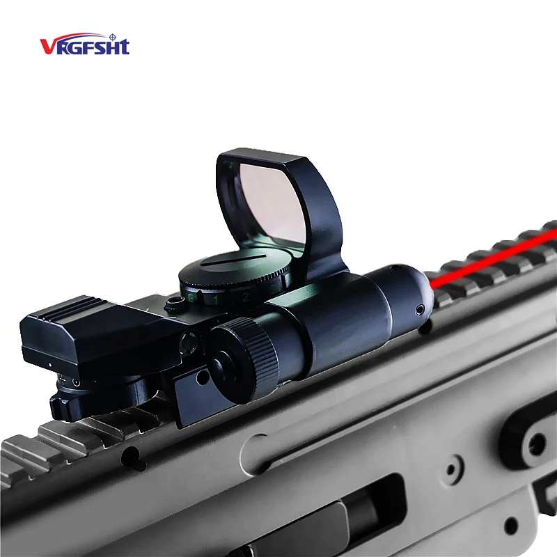 Imagem -06 - Tactical Hunting Red Laser Rifle Sight Projeção Holográfica Óptica Red Dot Sight Adequado para Montagem 20 mm Tracks