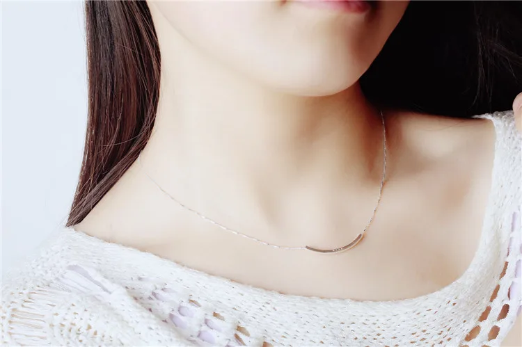 925 Sterling Silver bend Necklaces & Pendants For Women Fashion Lady Festival Gift Sterling-silver-jewelry choker