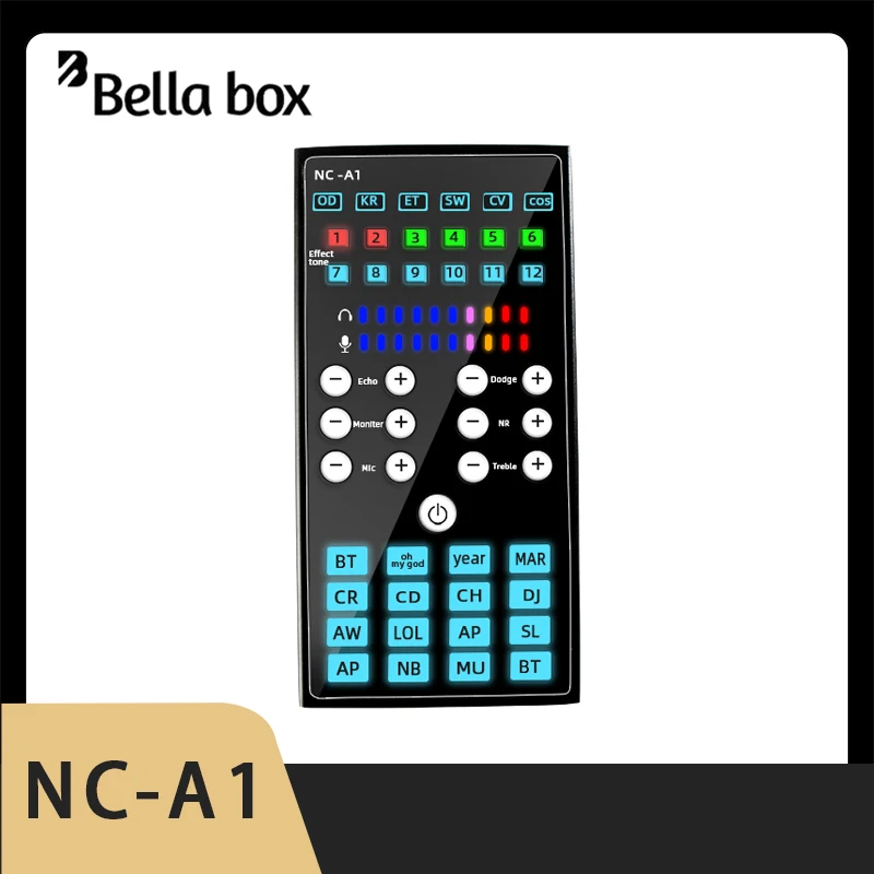 

Bella Box NC-A1 Bluetooth Audio Sound Card USB Headset Microphone Live Broadcast For Mobile Phone Voice Changer Device