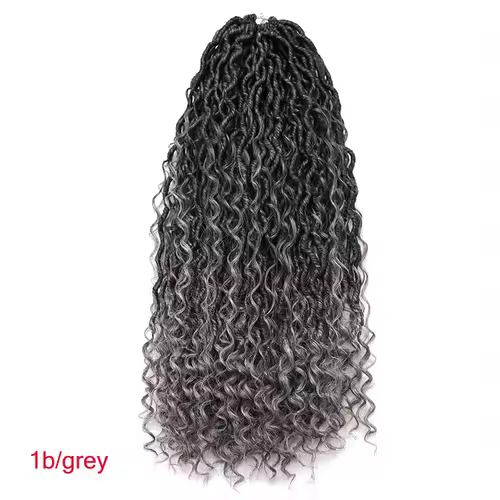 Synthetic Goddess Locs Crochet Hair Braids Curly Faux Locs Braiding Hair Extensions Wig For Women Black Hippie Boho Style - Image 11