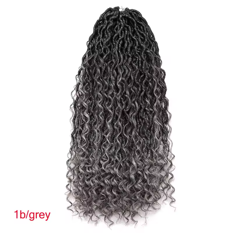 Synthetic Goddess Locs Crochet Hair Braids Curly Faux Locs Braiding Hair Extensions Wig For Women Black Hippie Boho Style - Image 11