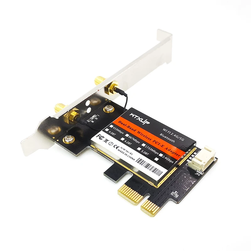 Wireless AC 7260 2.4G / 5G Dual Band 867Mbps PCI-E X1 X16 Wi-Fi Bluetooth 4.0 7260AC WIFI CARD Desktop pcie WLAN adapter