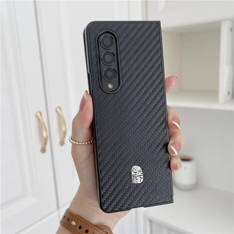2021 Fashion Leather PC Chinese logo case for Samsung Galaxy Z Fold 3 Cover Anti-knock luxury Cases for Fold3 F9260