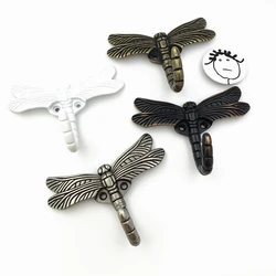 LCH Artistic Creative Dragonfly Shaped Clothes Hook Keys Holder Zinc Alloy Cabinet Pull Matt Silver Ancient Brass Finish