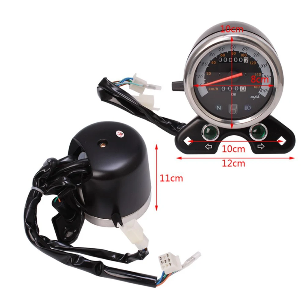 Retro Motorcycle LCD LED Digital Measurement Odometer Speedometer Oil Gauge Custom For Honda CG125 Suzuki GN125