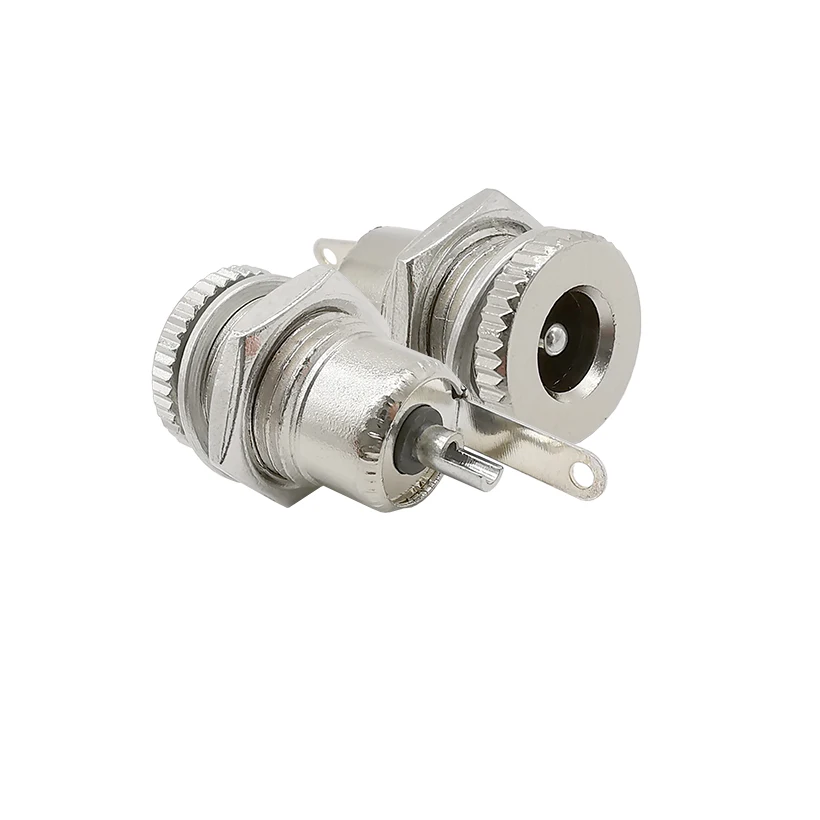 1/2/5Pcs DC-099 5.5mm x 2.1mm DC Power Jack Socket Threaded Female Panel Mount Connector Adapter Metal DC099