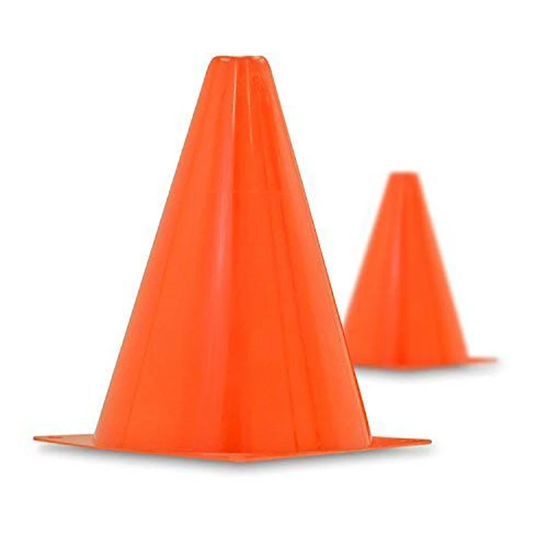 7-Inch Plastic Traffic Cones (6-Pack) Multi-Purpose Cone Physical Education Sports Training Gear Soccer Training Traffic Cones