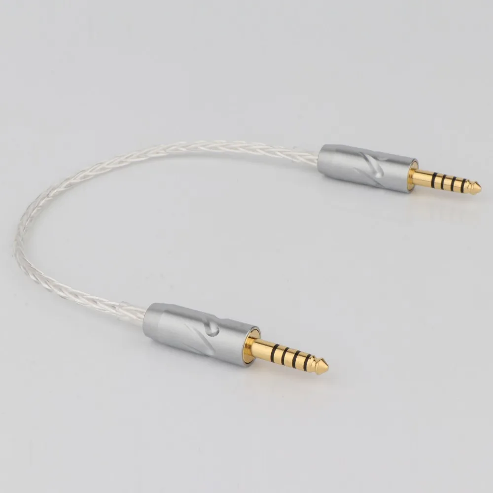 Preffair 4,4-mm-Klinken-Audiokabel, Stecker auf Stecker, Audio-Aux-Kabel, 5-polig, 8 Kerne, OCC, Silber, für Kopfhörer, MP3-Lautsprecher, AUX – Detail 3
