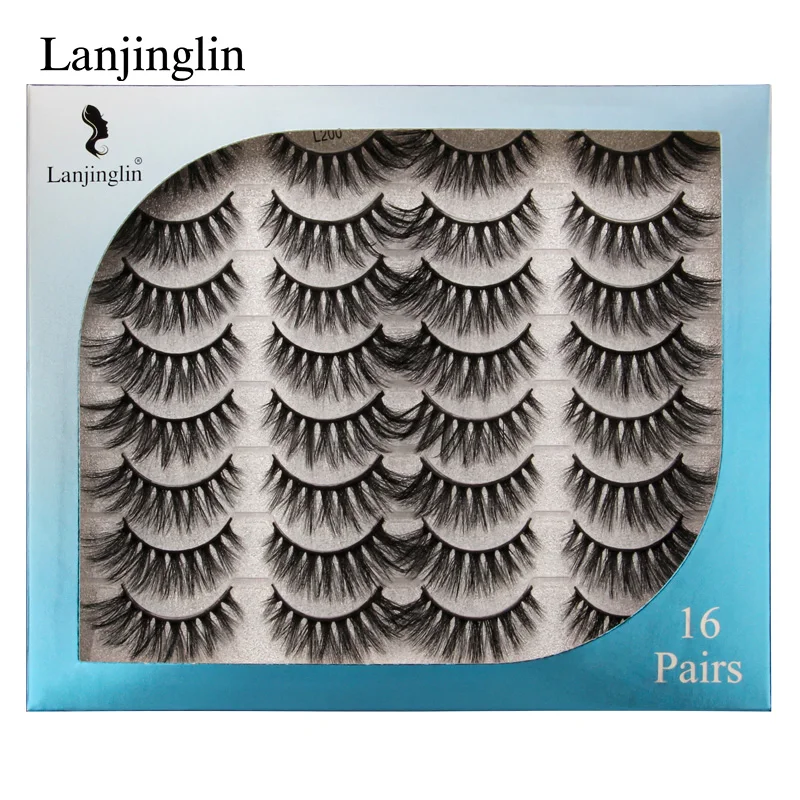 False Eyelashes 3/5/16 Pairs Natural 3D Mink Lashes Wispy Fluffy Multipack Fake Lashes Thick Long Makeup Extension Faux Cils