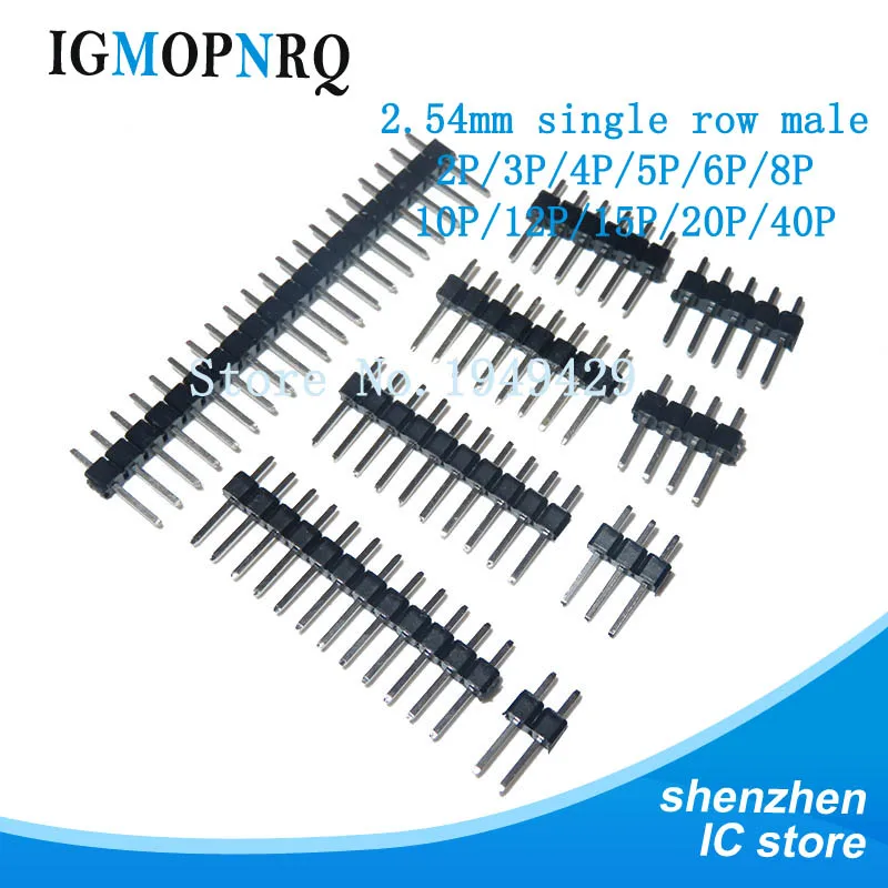 10Pcs 2.54mm Single Row Male 2~40P PCB Board Pin Header Connector Strip Pinheader 2/3/4/5/6/8/10/12/15/20/40Pin For Arduino