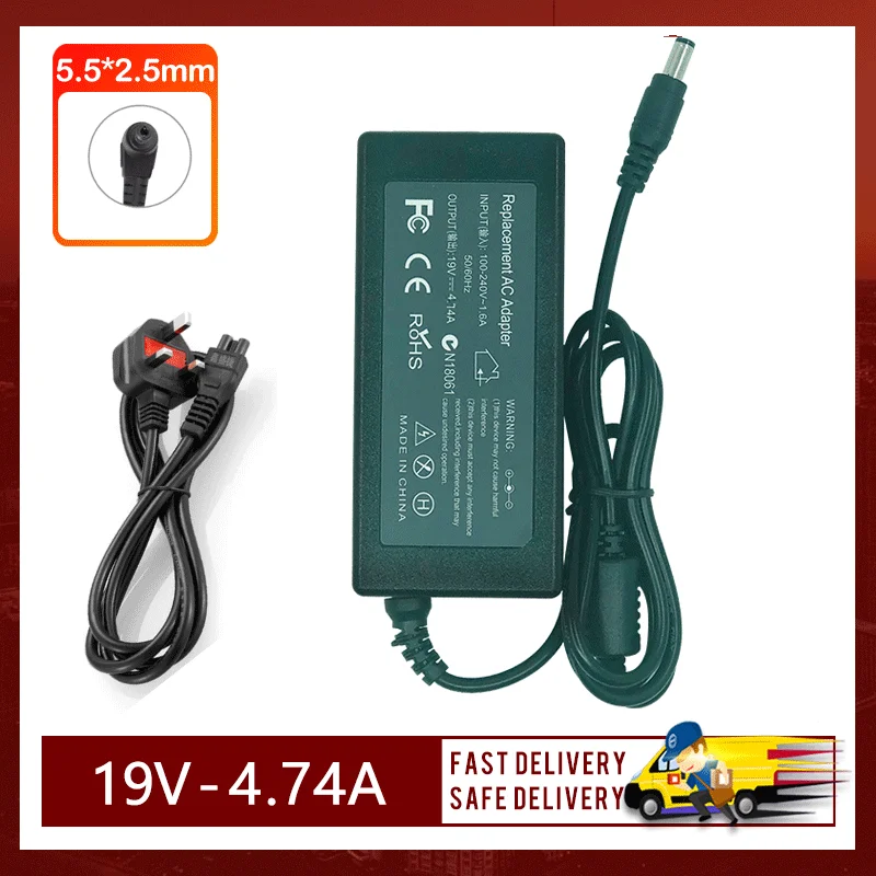 19V 4.74A 90W 5.5Mm * 2.5Mm Ac Adapter Laptop Oplader Voor Asus A46C A8J X53 X550 x43B U1 U3 U35U36 U1 U3 S5 U41 W3 Power Adapter