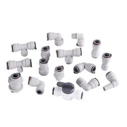 1/2'' RO Water Fitting 16 Types Male Female Thread Coupling Elbow Ball Valve POM Hose PE Pipe Connector Water Filter Parts