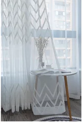 window Curtain gauze curtain product embroiders wave Europe type window gauze sitting room bedroom wave window curtains tulle