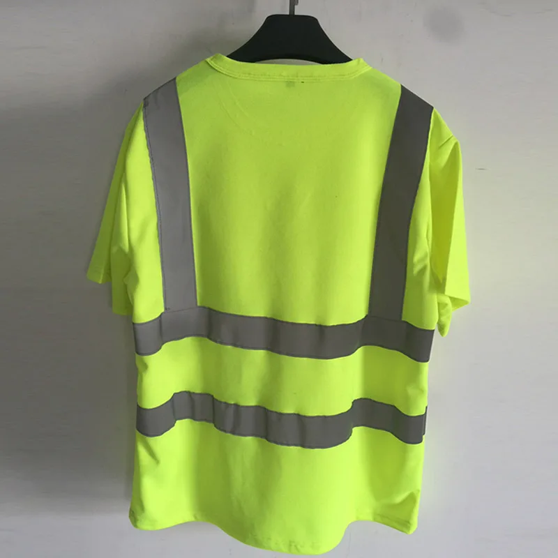 Summer Reflective T-shirt Large Size Building Construction Road Sanitation Work Safety Clothing Quick-drying fabric
