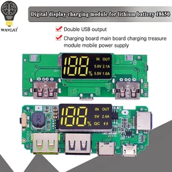 Dual USB 5V 2.4A Micro/Type-C LED USB Mobile Power Bank 18650 Charging Module Lithium Battery Charger Board Circuit Protection