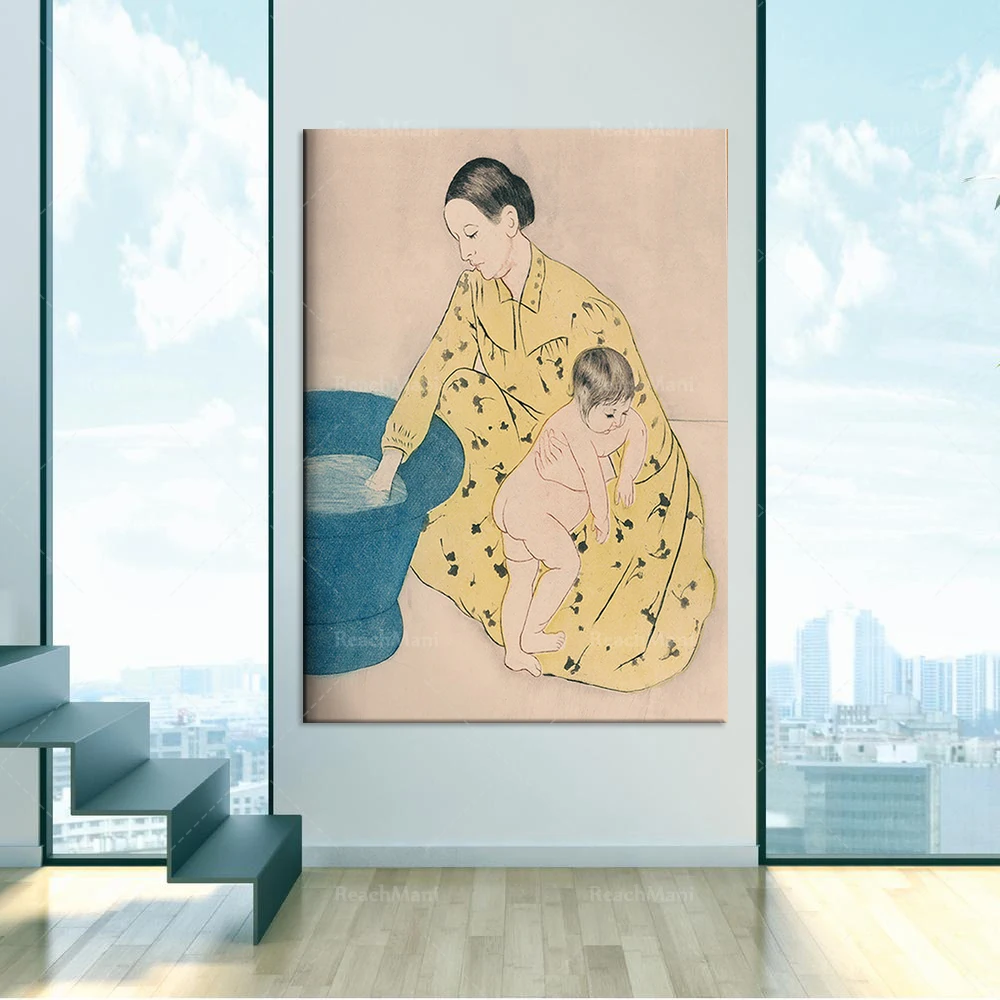 

Famous Mary Cassatt Bath Painting Vintage Poster Art Prints, Museum Prints