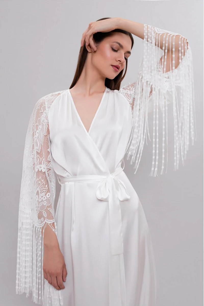 Robe de soirée Vintage pour femmes, vêtement de maternité, col en V, manches longues, à franges, pour séance Photo, Baby Shower, Robe de photographie