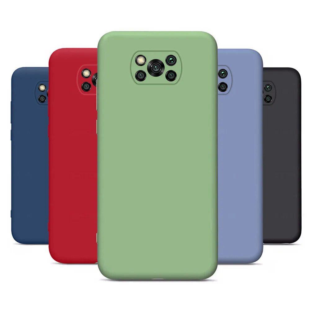 PocoX3 NFC Case Liquid Silicone Phone Cover For Xiaomi Poco X3 Pro Case Xiomi Poko Poxo Little Pocophone X 3 3X Shockproof Coque