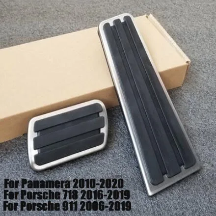 For Porsche 718 911 Panamera Cayenne Macan Fuel Brake Foot Rest pedals Plate Accelerator brake pedal styling Car accessories