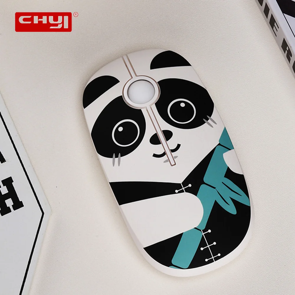 

CHUYI Hand-Painted Design 2.4G Wireless Mouse in Chinese Style Silent Ergonomic Mause Panda Peacock Mice for Laptop PC Gift