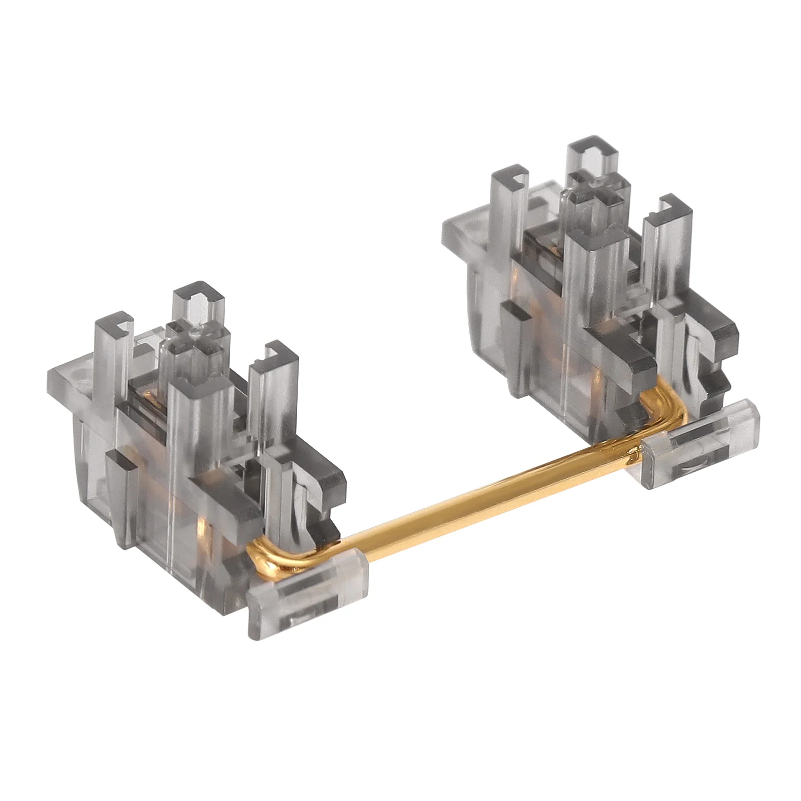 Estabilizador de montaje de placa ahumada DUROCK con cables chapados en oro compatible con estabilizadores de placa Cherry MX Stabs de color piano transparente