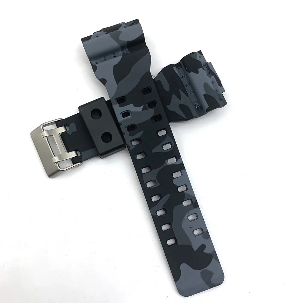 Rubber Watch Strap For  G Shock Replacement Black Camouflage Sport Waterproof Watchbands Accessories 16mm Watch Belt