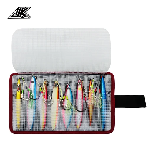 Bolsa de pesca con cebo de Metal de gran capacidad JK, una variedad de colores disponibles, bolsa de aparejos de pesca impermeable, bolsa de herramientas de protección de pesca