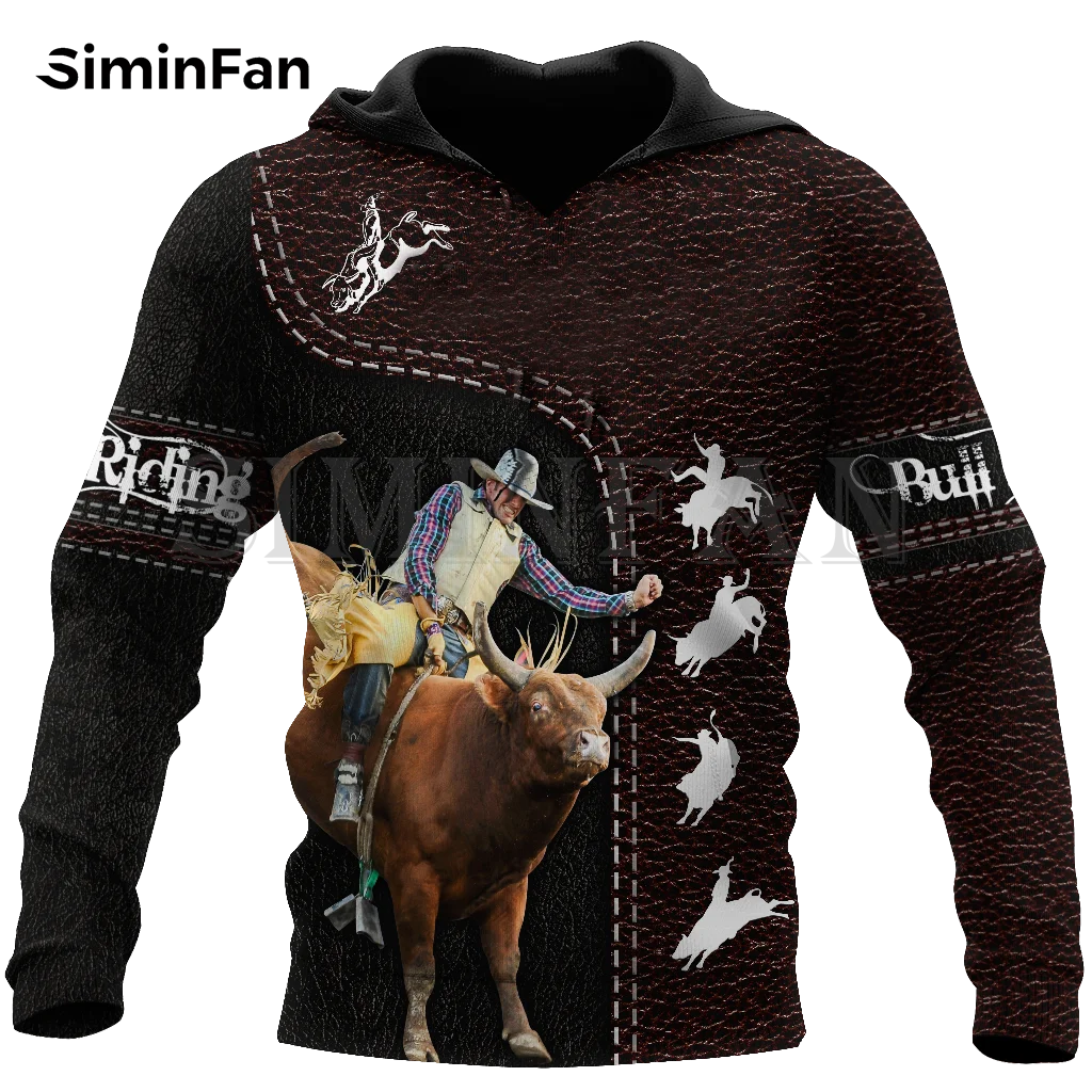 Bull Riding Rider Steer Wrestling Mens 3D Printed Hoodies Unisex Casual Sweatshirts Harajuku Pullover Women Tracksuit Jacket H22