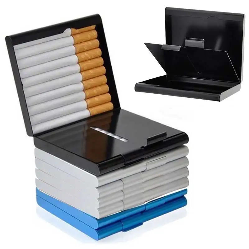 20pcs Cigarette Cigar Tobacco Holder Case Slim for Men & Women Metal Cigarette Case Container Pocket-box Fashion Portable Pipe