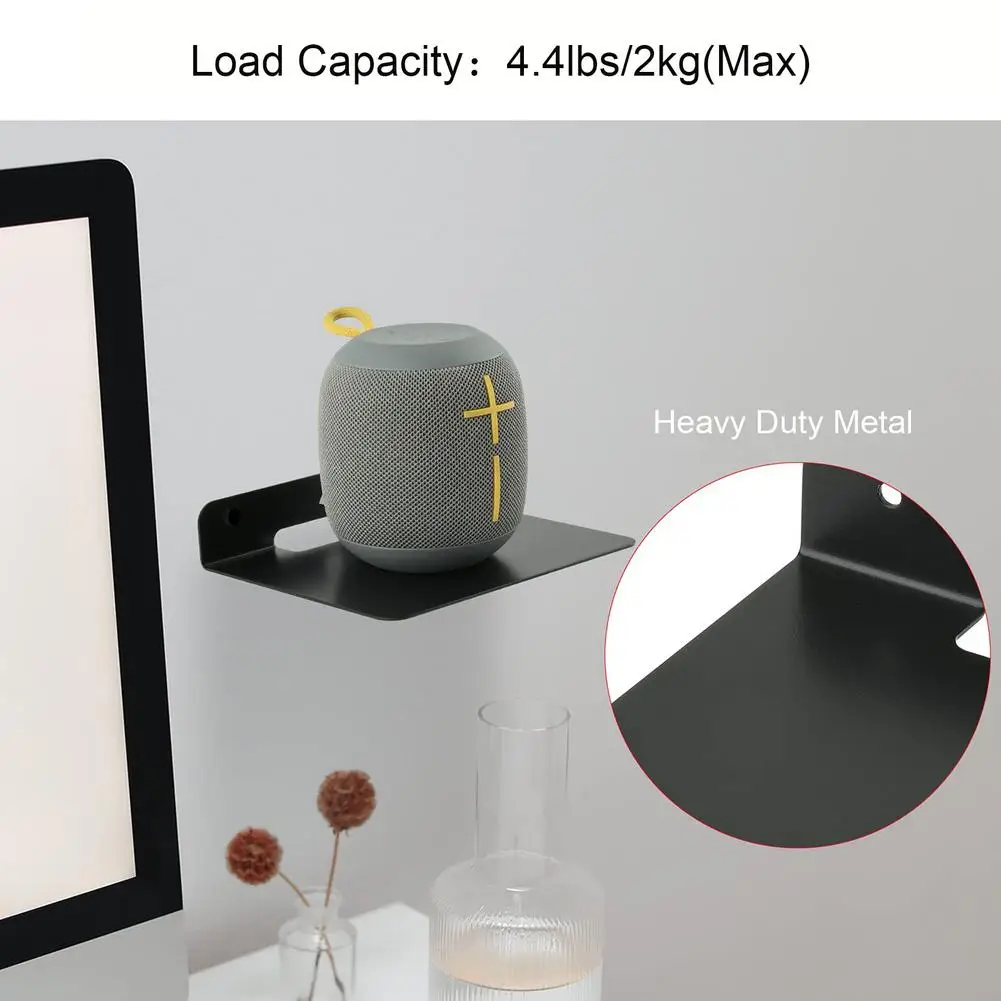Wall Shelf Speaker Stand, Small Wall Shelf Speaker Mount For Bluetooth-compatible Speaker, Cell Phones, Toy Display Shelf