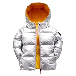 Winter Boys Down Jackets Children Hooded Outerwear Autumn Girls Warm Jacket Teens Outerwear Fashion Kids Zipper Coat Jacket