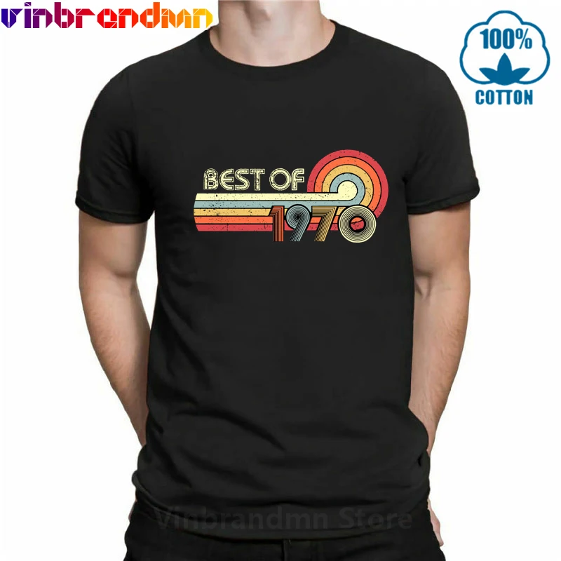 Retro Vintage Best of 1970 51 Years Old 51th Birthday Gift T-Shirt Harajuku Hip Hop Cotton Streetwear Men Tee Shirts Homme