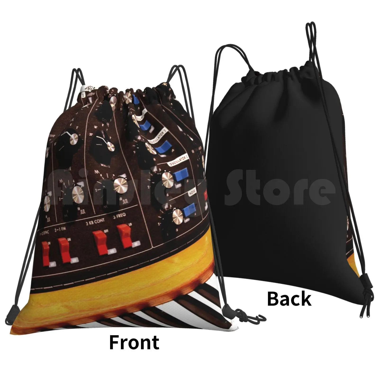 Analog Backpack Drawstring Bags Gym Bag Waterproof Music Electronic Moog Synth