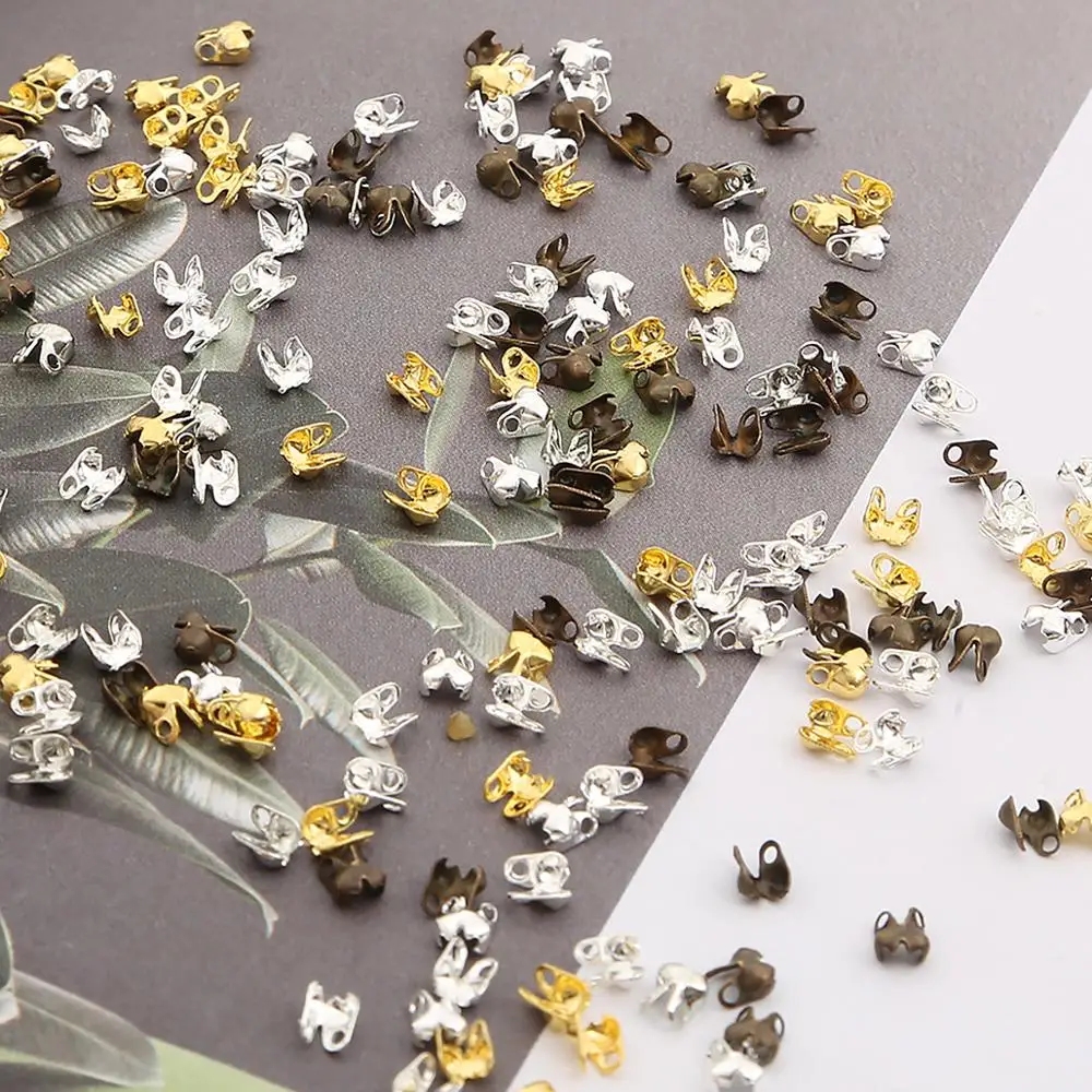 100pcs 2.5x4mm  Jewelry Finding Gold Silver Plated End Crimps Beads Ball Chain Connector Clasp Findings