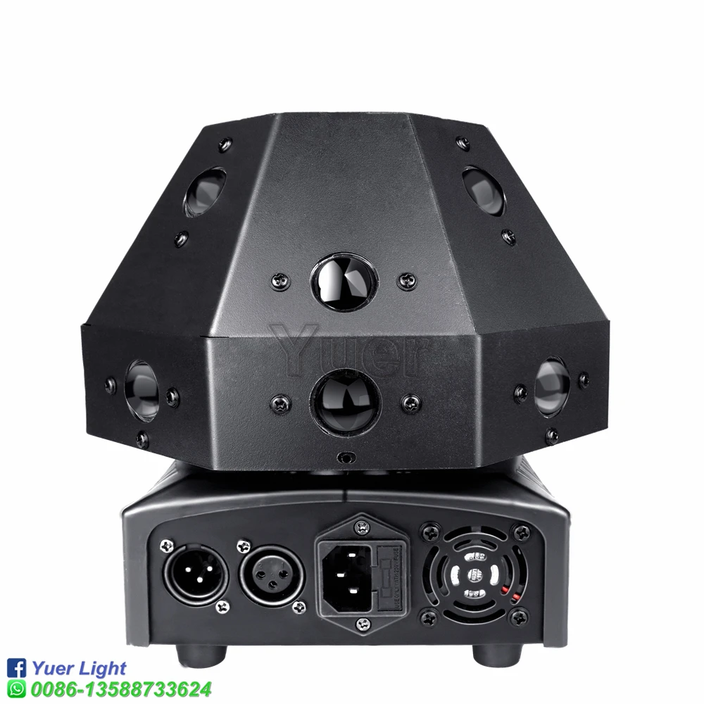 16X3W RGBW LEDเห็ดและสีเขียวLED Beam Moving HeadไฟLED Beamเลเซอร์2IN1 DJ Party Stage