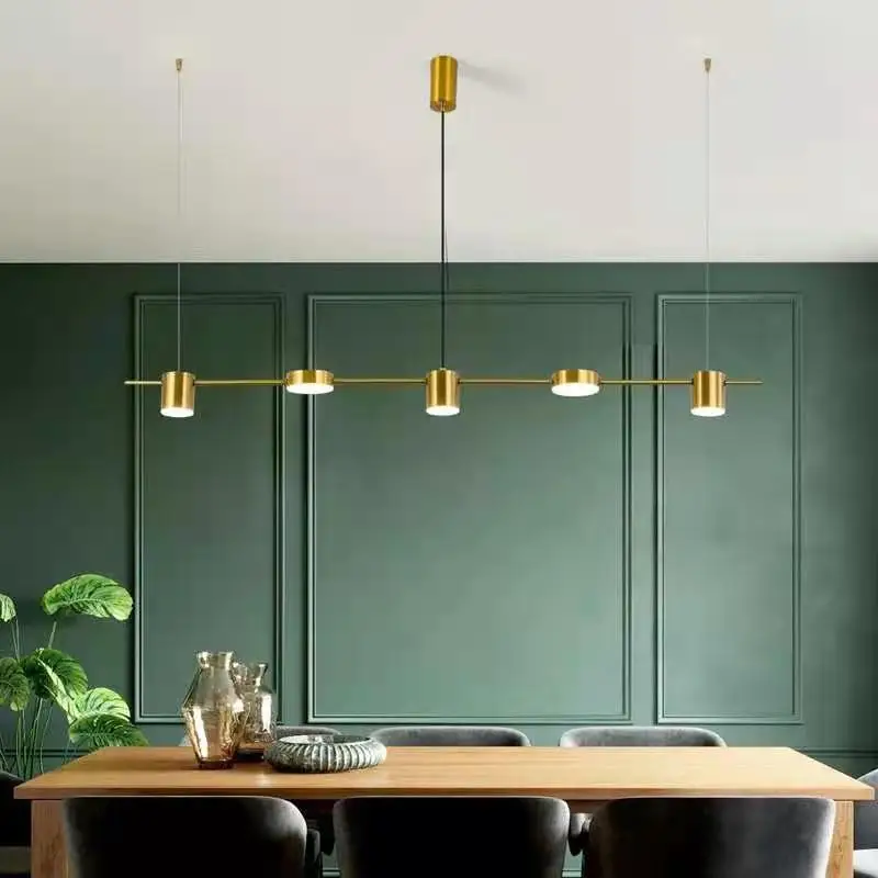 

Modern long chandelier Led Nordic black chandelier island Kitchen Dining Room Decor hallway Dimmable Kitchen Island Lighting