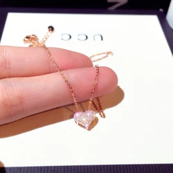 Sang Trọng Bling AAA Zircon Trái Tim Hình Dạng Vòng Cổ Cao Cấp Tinh Tế Feminia Nữ Choker Cưới Cô Dâu Trang Sức Mặt Dây Chuyền