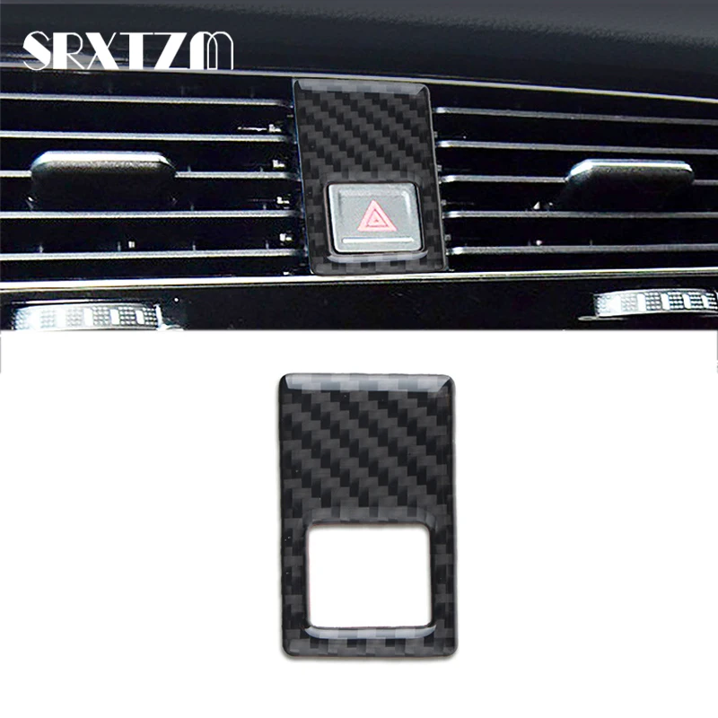 Carbon Fiber Car Interior Emergency Light Frame Decoration For Vw Golf 7 Gti R Mk7 Gte Gtd 2013-2017 Car Stickers