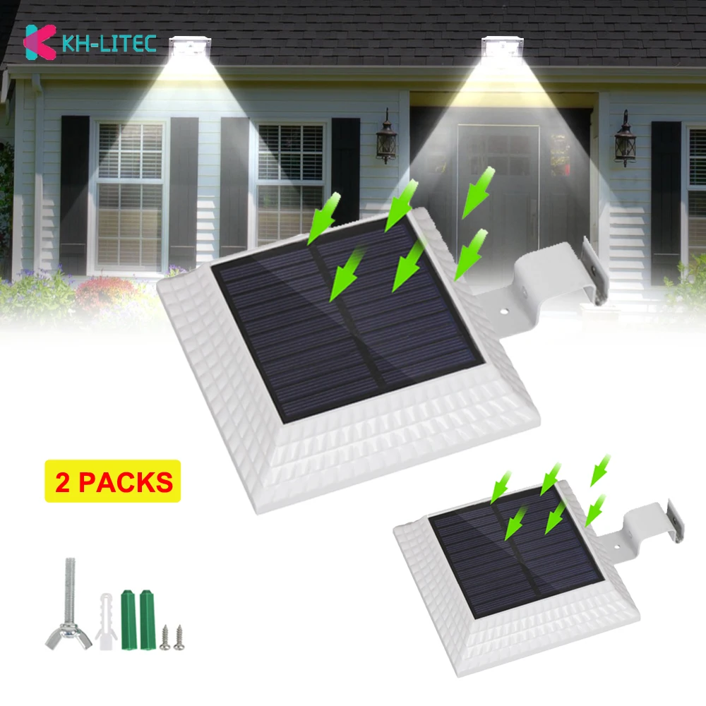 

2 Pack Sun Power Smart 12 LED Solar Gutter Light For Houses Outdoor Fence Garden Wall Yard Shed Walkways Anywhere Solar Lamp