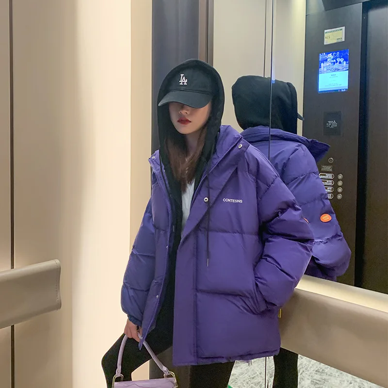 Winter New Fake Two-piece Thick Jacket Women Parkas Hooded Thick Down Cotton Streetwear Candy Color