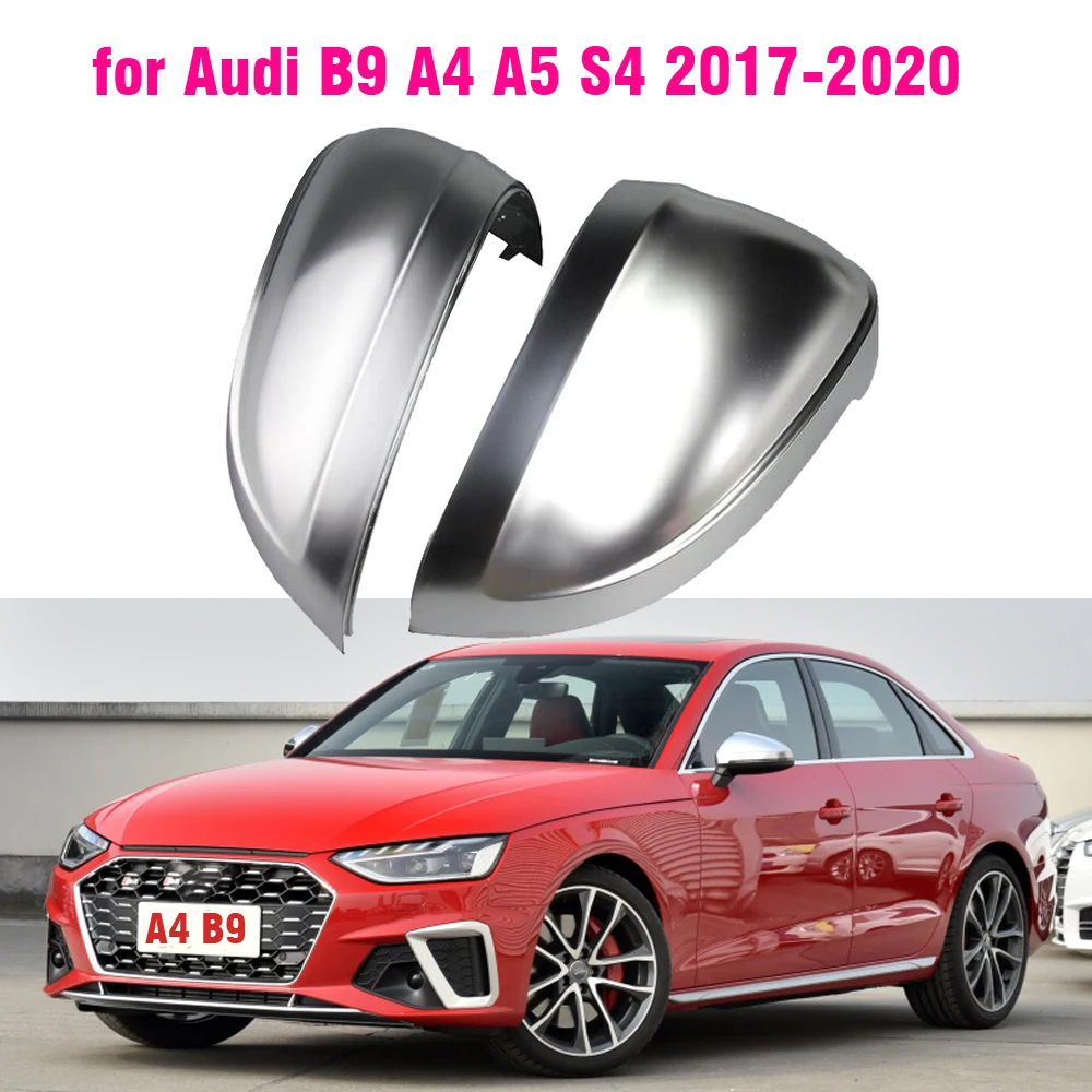 For Audi A4 A5 S4 S5 B9 Car Rearview Mirror Cover Side Wing Protect Frame Covers Trim Silver Matte Chrome Shell