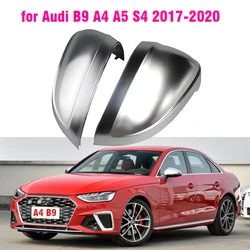 For Audi A4 A5 S4 S5 B9 Car Rearview Mirror Cover Side Wing Protect Frame Covers Trim Silver Matte Chrome Shell