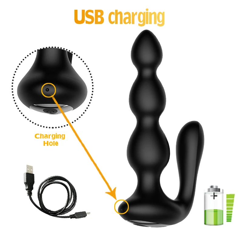 Big Remote Control Anal Beads Vibrators for Women & Men ,Vibrating Anal Plug Male Prostate Massage G-spot Stimulator Sex Toys