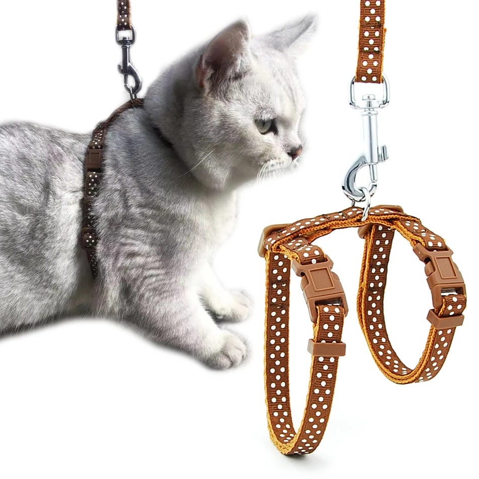 Cat Dog Collar Harness Leash Adjustable Nylon Pet Traction Cat Kitten Halter Collar Cats Products Reflective Pet Harness Belt