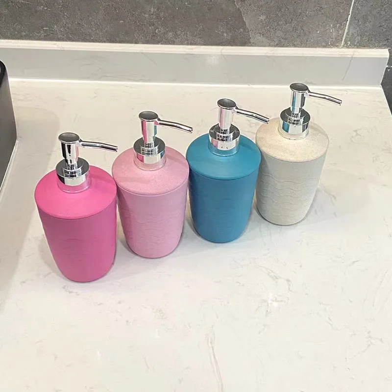 340ml Wheat straw Soap Dispenser Lotion Bottle Press Hand Sanitizer Bottle Liquid Soap Dispensers Bathroom Accessories