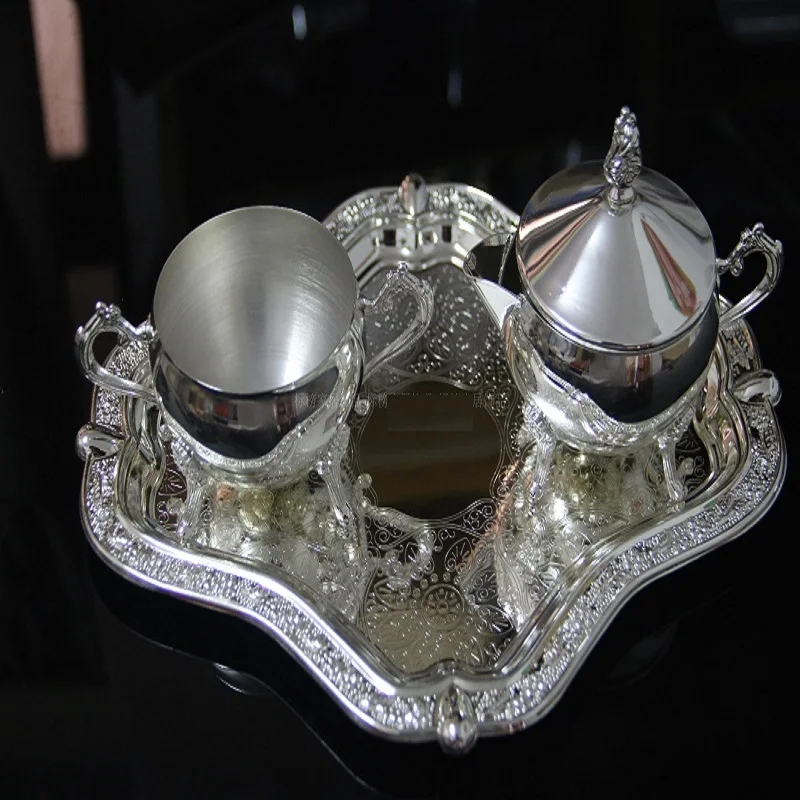 

Gift high grade European Classic Silver coffee set three piece decorative handicraft wedding gift